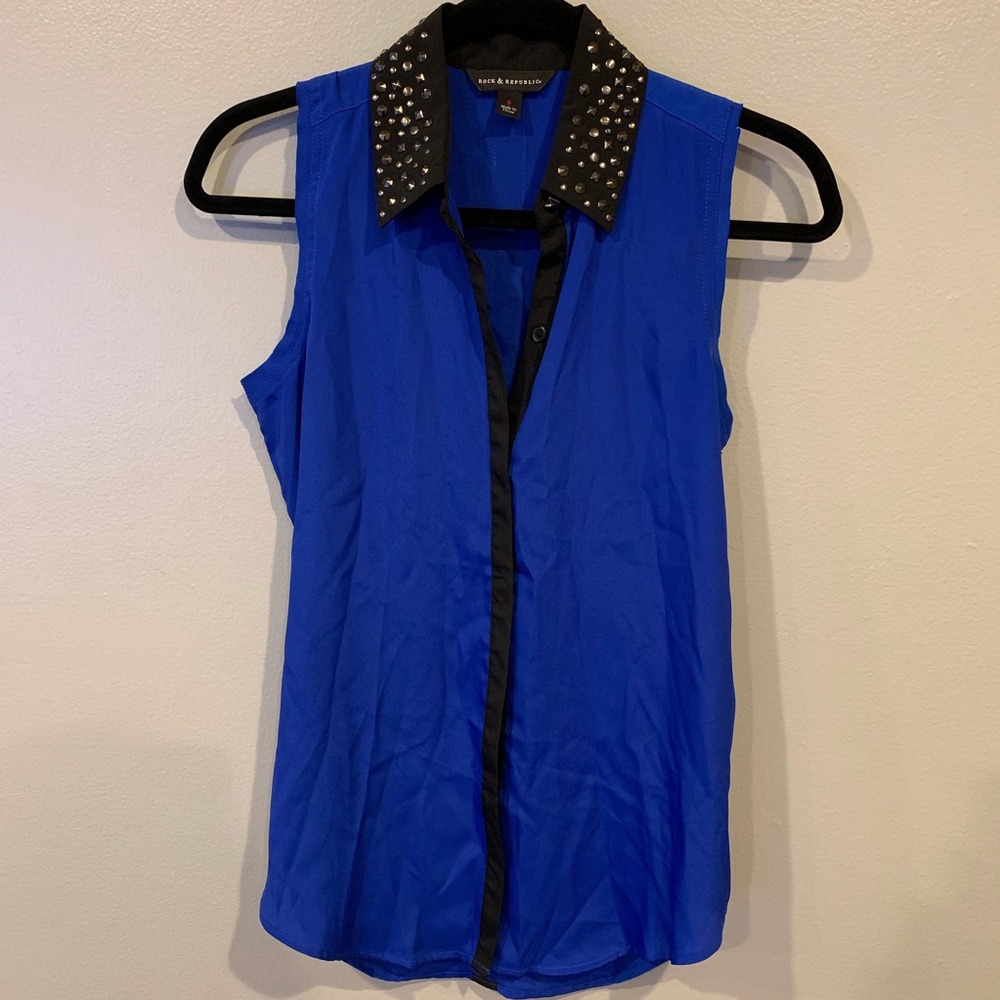 Rock & Republic studded collar sleeveless top